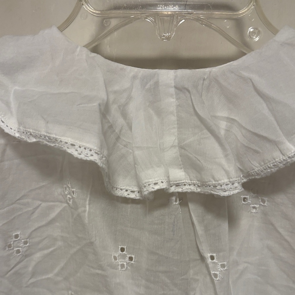 Madewell White Eyelet Ruffle Puffy Sleeve Blouse Top Brand New - Picture 12 of 15
